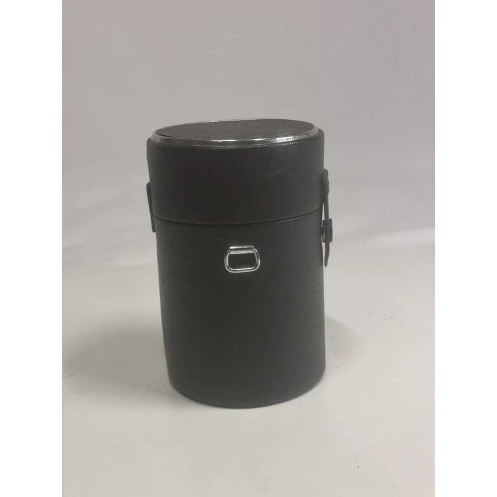 Vintage Camera Lens Carrying Case Hard Shell Black Round Storage Case
